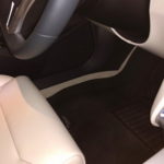 Kagu floor liners in Tesla S with tan interior 2nd row