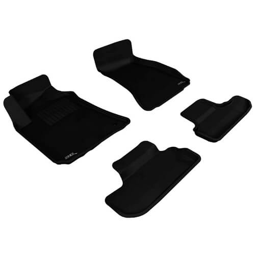3D MAXpider All-Weather Floor Mats for Dodge Challenger RWD 2015-2021 Custom Fit Car Floor Liners 1st & 2nd Row, Black Kagu Series 