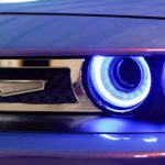 Dodge with LED headlight bulbs and halo rings